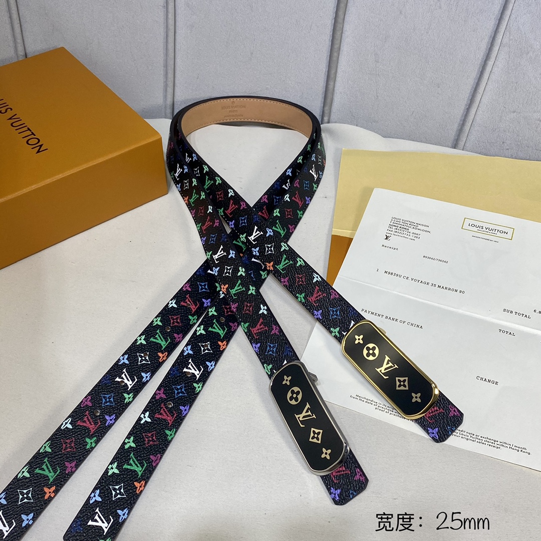 L*ouis V*uitton Belts Top Quality 25MM