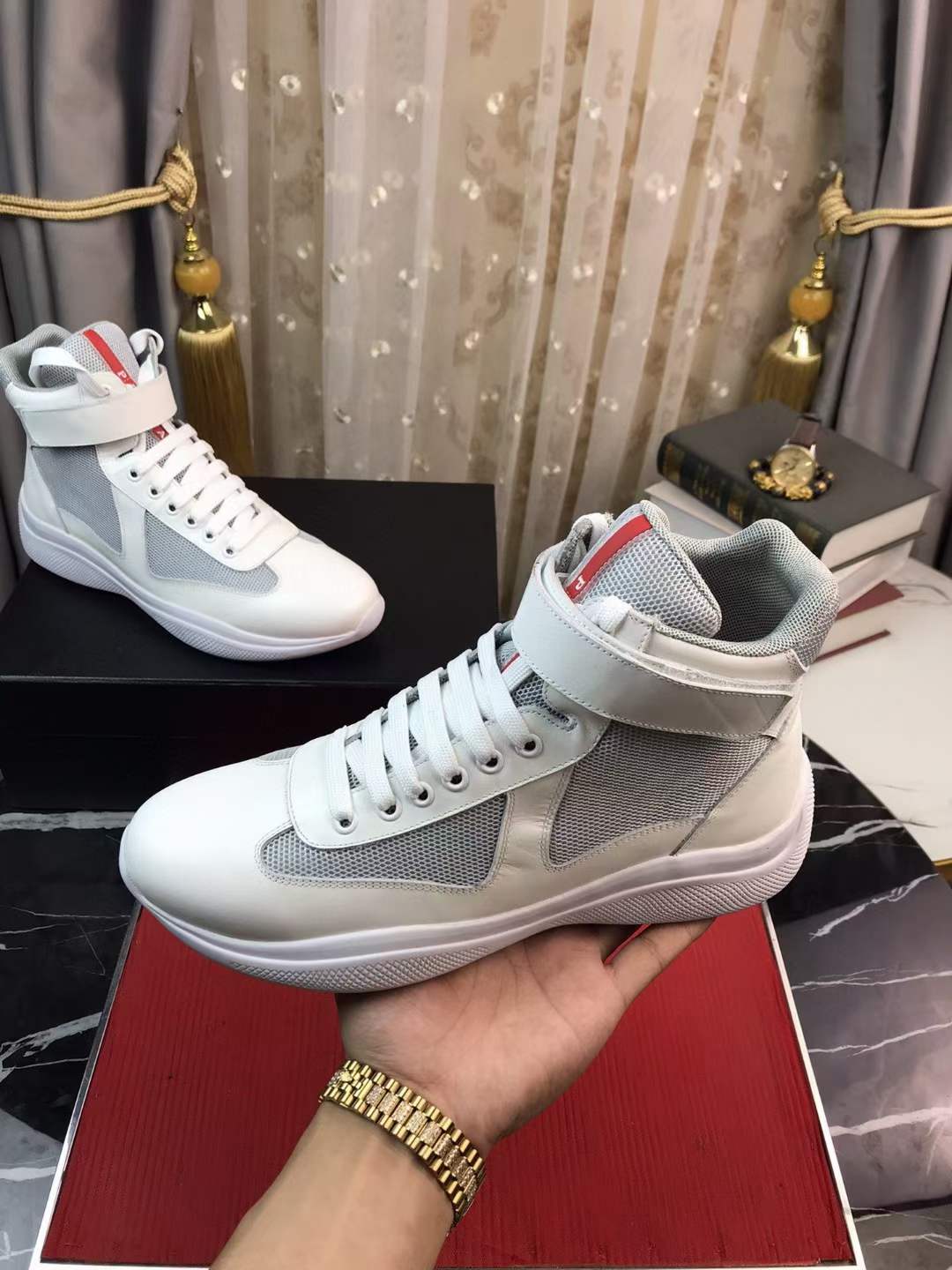 Men P*rada Top Sneakers