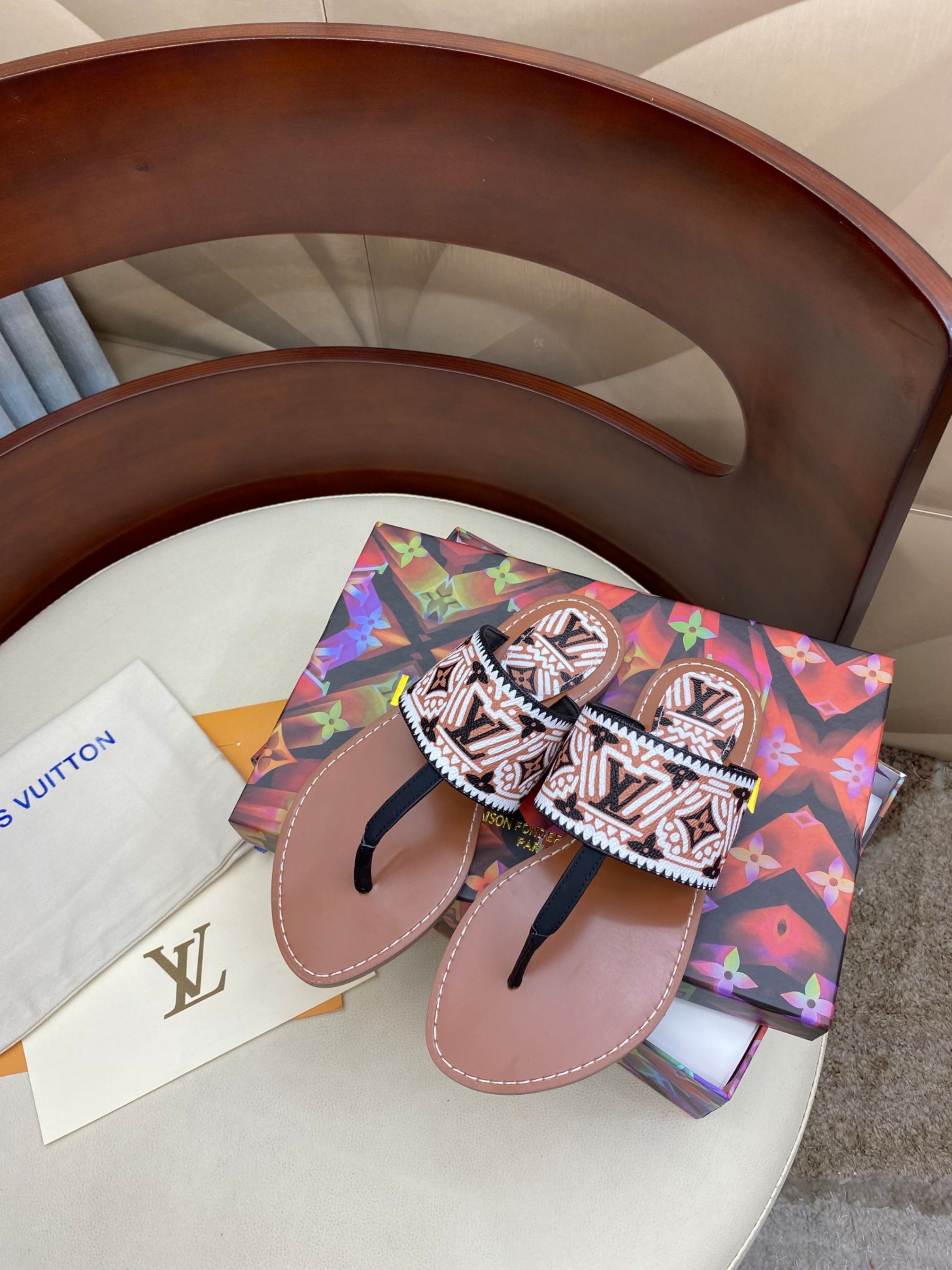 Women L*ouis V*uitton Top Slippers