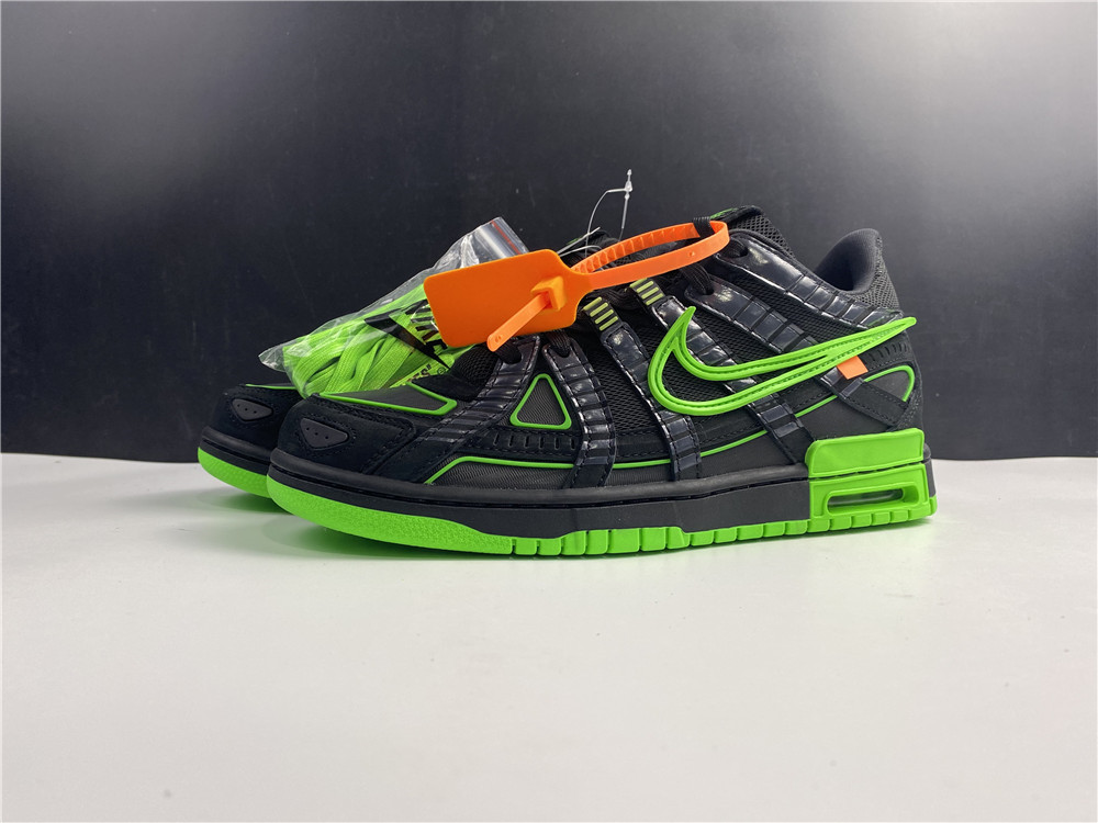 from OFF-WHITE x Nike Air Rubber Dunk “Green Strike” CU6015-001