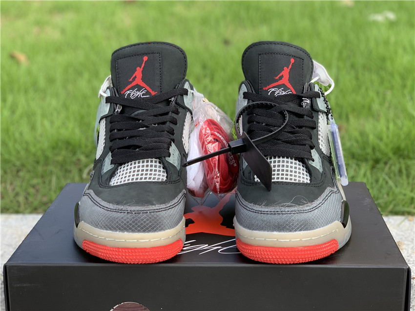 OFF-WHITE x Air Jordan 4 “Bred” CV9388-001