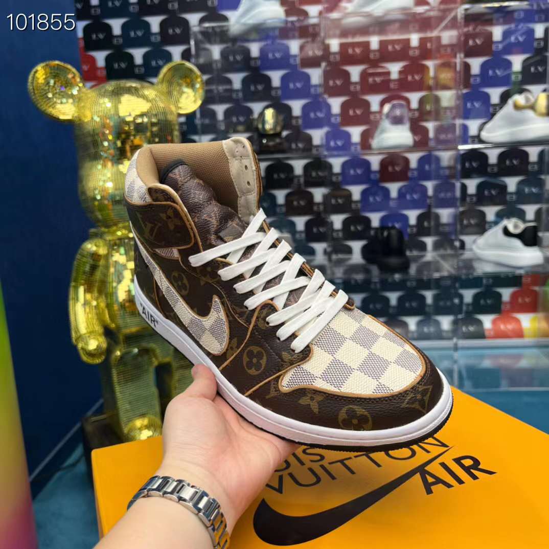 Men Women L*ouis V*uitton x NIKE Air Jordan 1 Sneakers Maikesneakers
