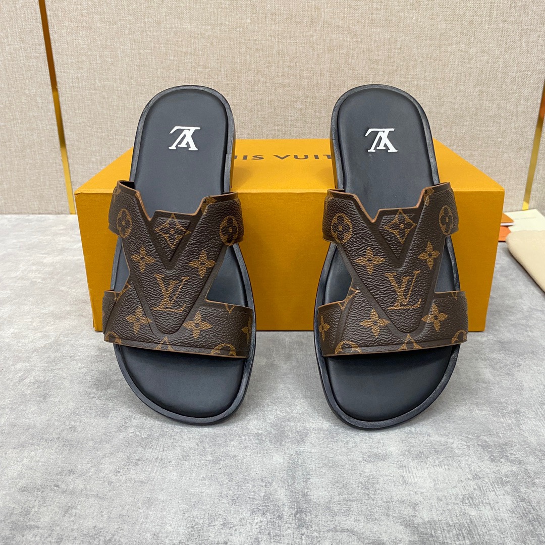 Men L*ouis V*uitton Top Slippers