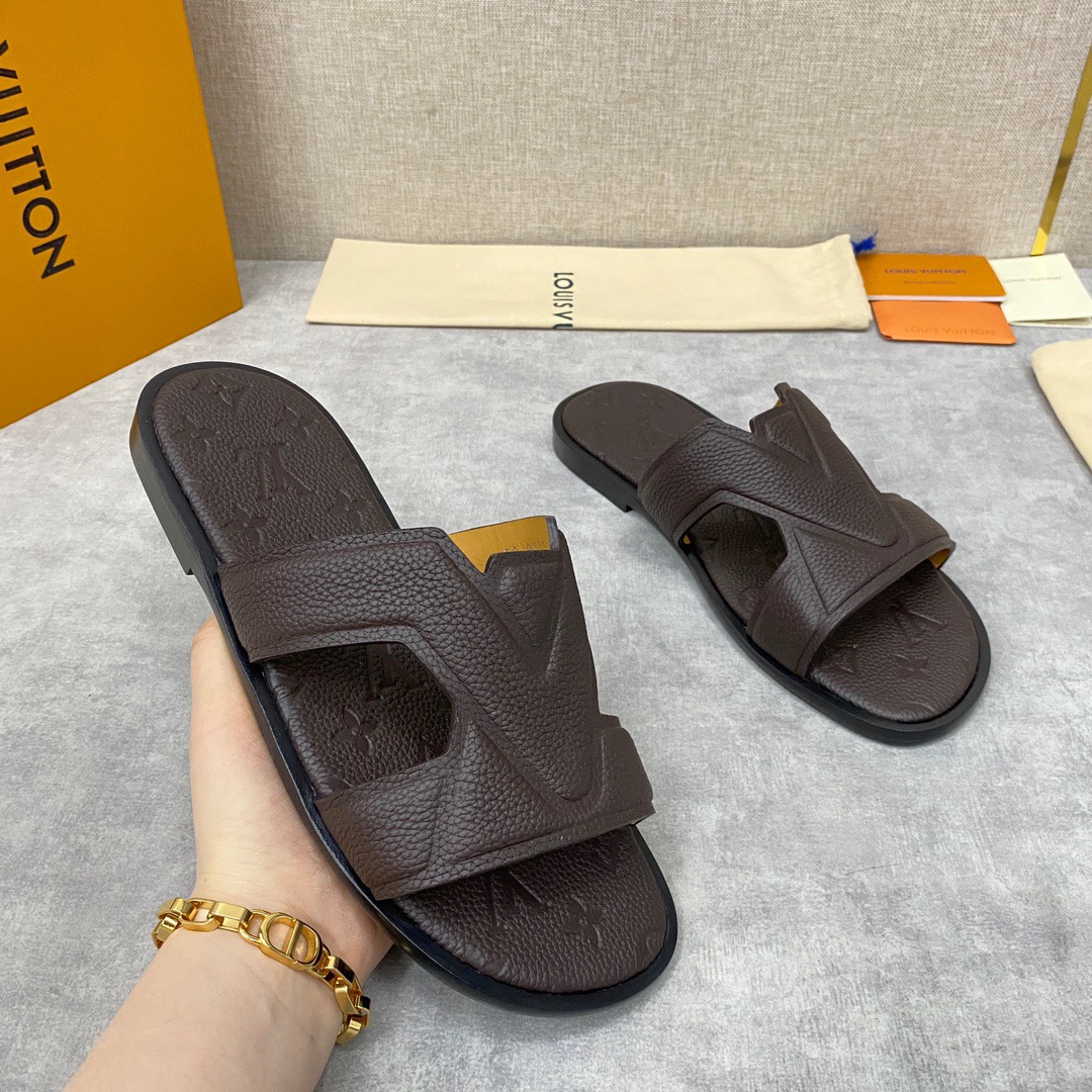 Men L*ouis V*uitton Top Slippers