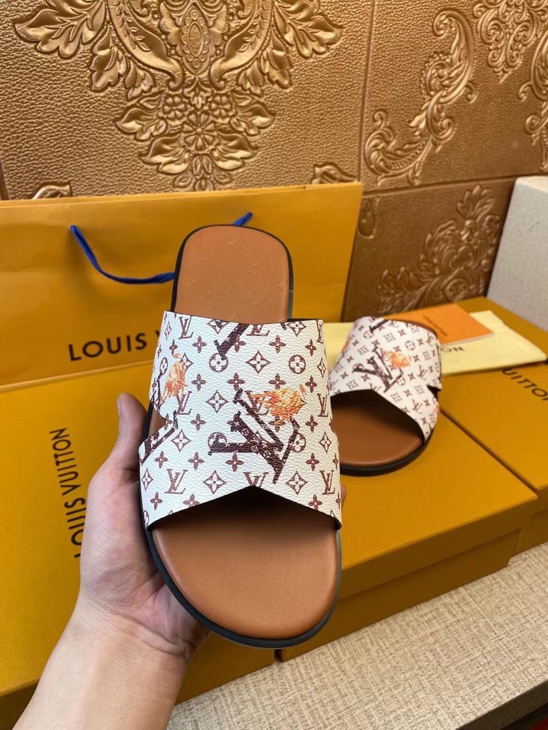 Men L*ouis V*uitton Top Slippers