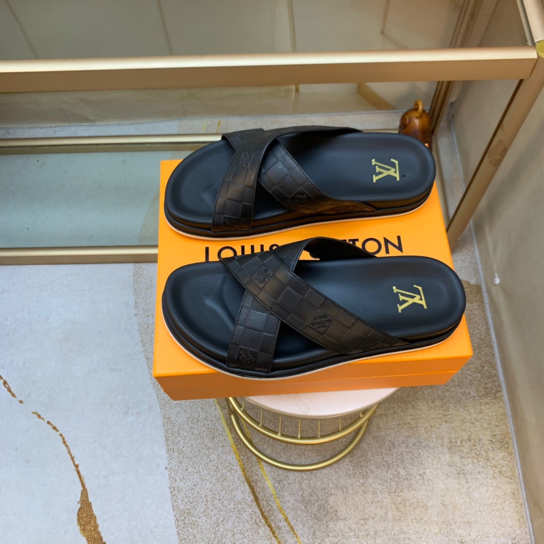 Men L*ouis V*uitton Top Slippers