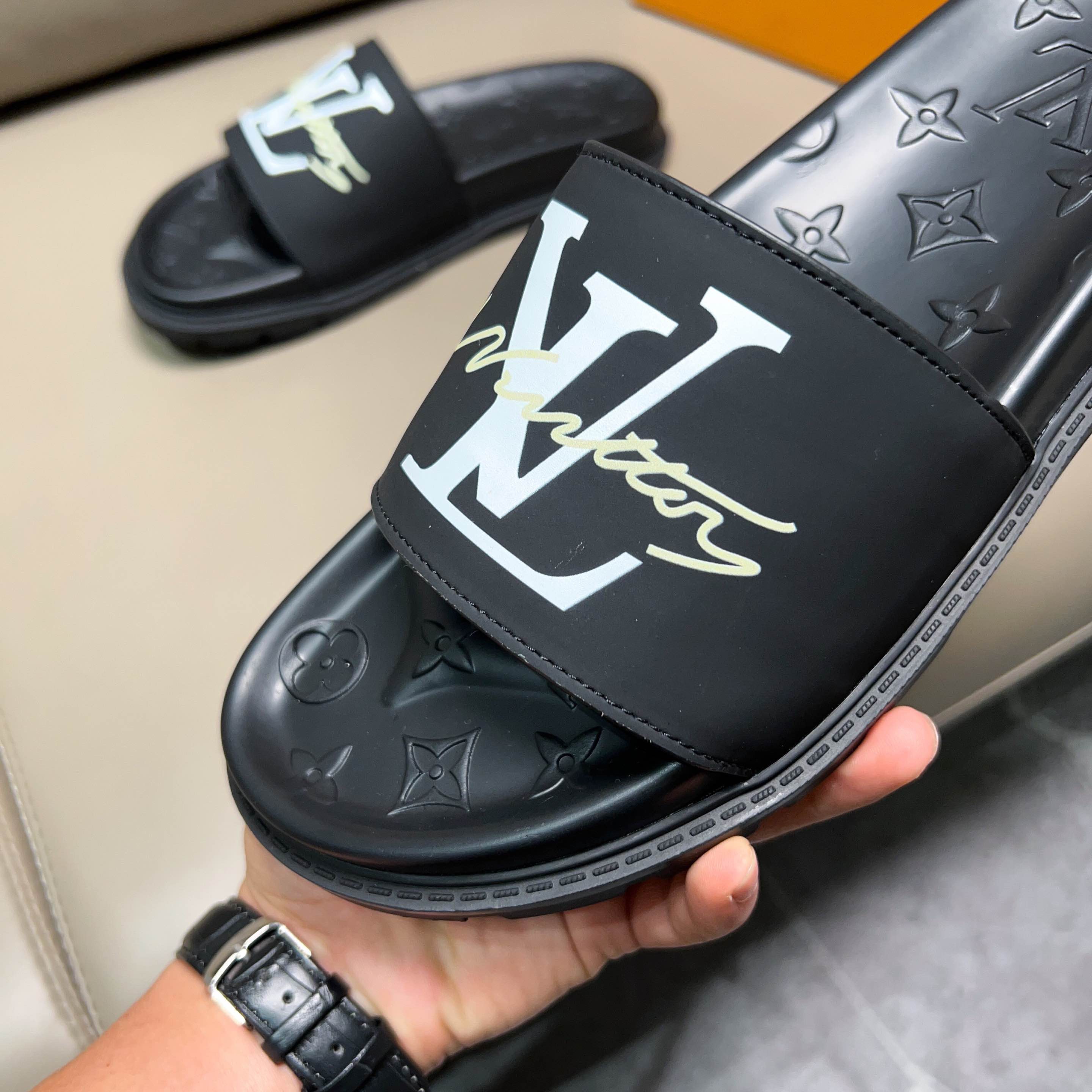 Men L*ouis V*uitton Top Slippers