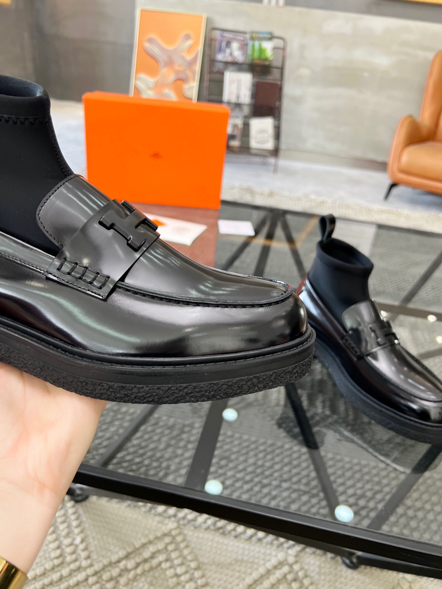 Men  H*ermes Top Sneaker